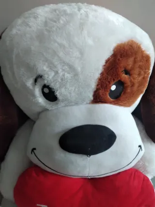 Peluche cane gigante con cuore I Love You