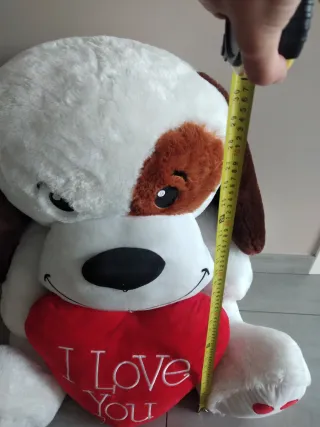 Peluche cane gigante con cuore I Love You
