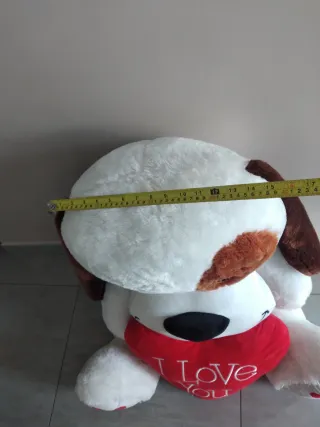 Peluche cane gigante con cuore I Love You