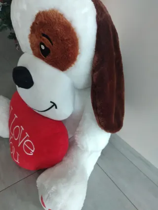 Peluche cane gigante con cuore I Love You