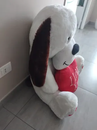 Peluche cane gigante con cuore I Love You