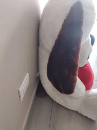 Peluche cane gigante con cuore I Love You