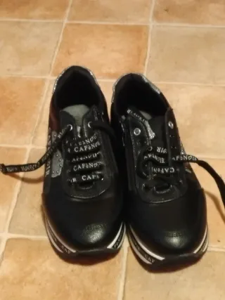 Scarpe donna Cafènoir nere e argento