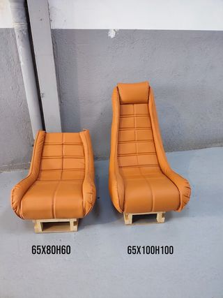 Butacas Naranja Piel Sintética