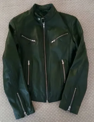 Chaqueta Piel Mujer Auténtica Verde
