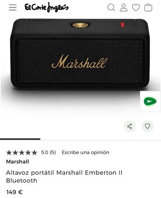 Altavoz Marshall Emberton II Bluetooth