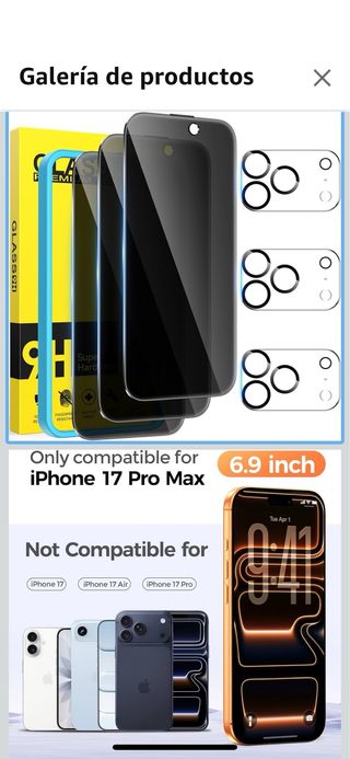 Protettore Schermo iPhone 17 Pro Max