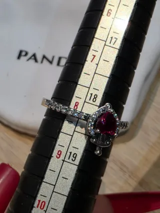Anillo Pandora Disney Corazón Rojo Plata 925