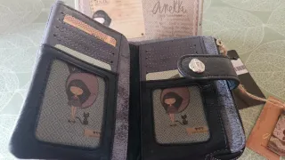 Billetero Mediano Anekke Negro y Gris