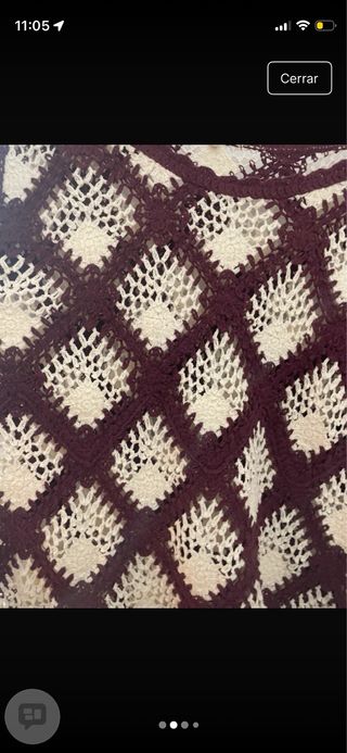 Jersey calado burdeos y beige Natura Talla S/M