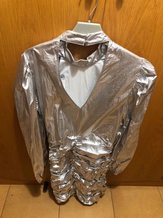 Vestido plateado talla 34