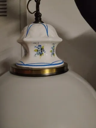 Lámpara de techo colgante de porcelana y metal