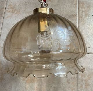Lámpara de techo vintage cristal y metal