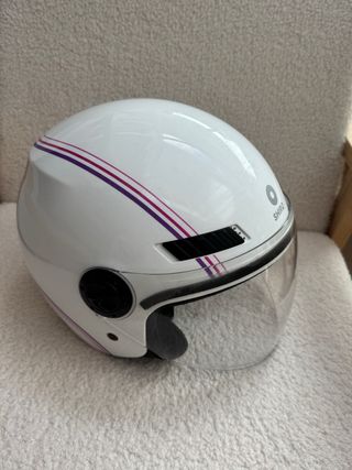 Casco de moto SHIRO blanco con visera