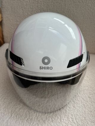 Casco de moto SHIRO blanco con visera