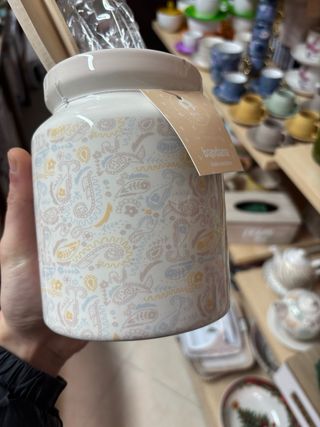 Porta utensili in porcellana decorato