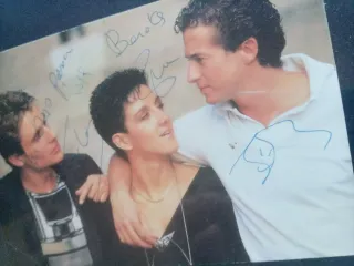 Mecano autógrafo tarjeta promo Lp firmada