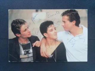 Mecano autógrafo tarjeta promo Lp firmada