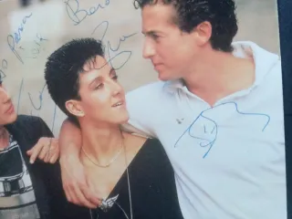 Mecano autógrafo tarjeta promo Lp firmada