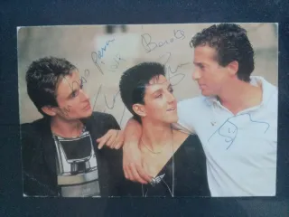 Mecano autógrafo tarjeta promo Lp firmada