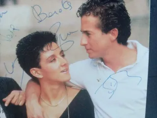 Mecano autógrafo tarjeta promo Lp firmada