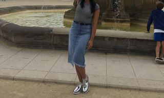 Falda vaquera midi azul