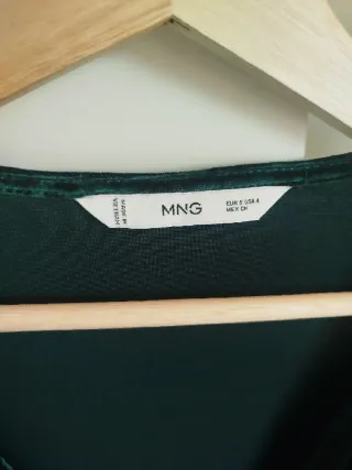 Vestido drapeado verde de  terciopelo