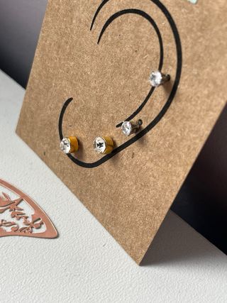 Juego 2 pares pendientes acero FRANIA