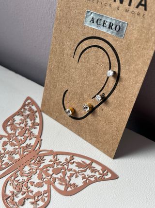 Juego 2 pares pendientes acero FRANIA