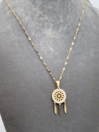 Collar Atrapasueños acero quirúrgico chapado oro