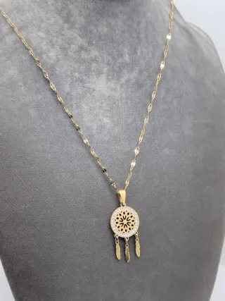 Collar Atrapasueños acero quirúrgico chapado oro