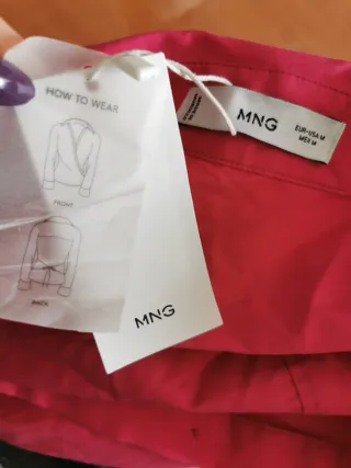 Camisa Mango Mujer Rosa