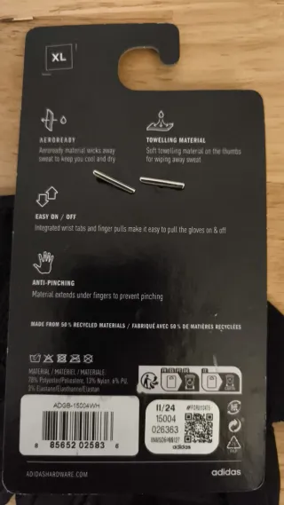 Guantes Adidas Gimnasio Negro