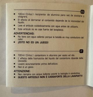 Set Olio e Aceto Design Estintore