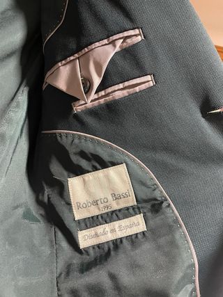 Traje Roberto Bassi verde azulado
