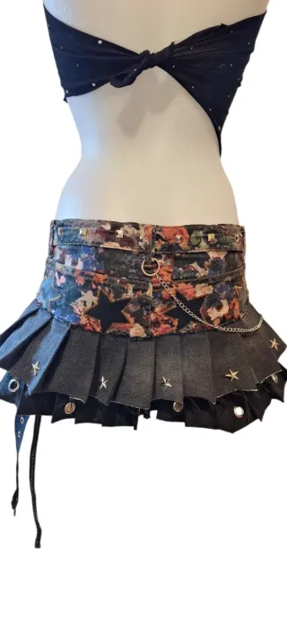 Falda punk callejera multicolor