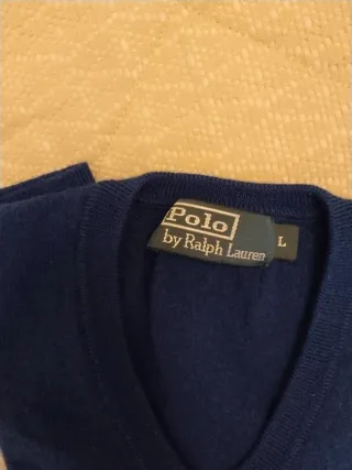 Jersey Polo Ralph Lauren Azul Cuello Pico