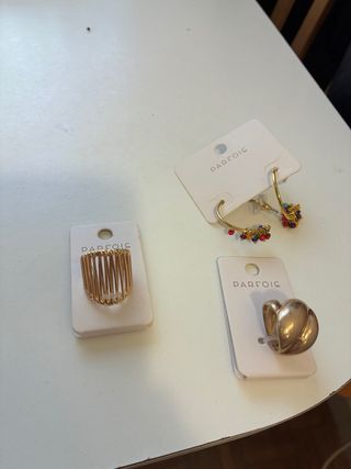 Lote 3 bisutería Parfois: anillos y pendientes