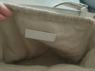 Bolso asas bambú blanco y beige
