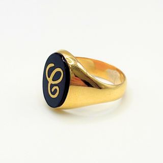 Anillo Oro 14K, Sello Letra C, 4.6gr, T-14