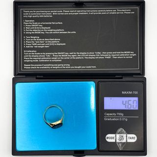 Anillo Oro 14K, Sello Letra C, 4.6gr, T-14