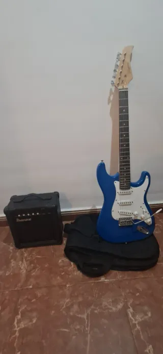 Guitarra Eléctrica Azul + Amplificador