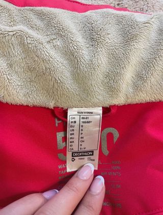 Abrigo de esquí Wedze rojo mujer