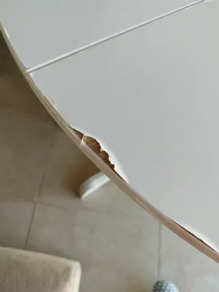 Mesa extensible redonda blanca 110cm-150cm abierta