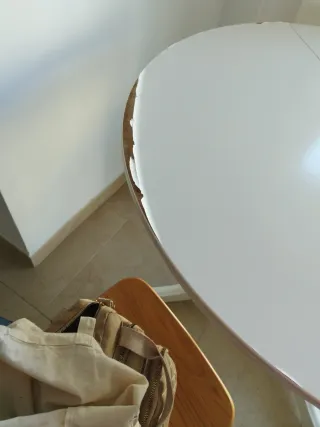 Mesa extensible redonda blanca 110cm-150cm abierta