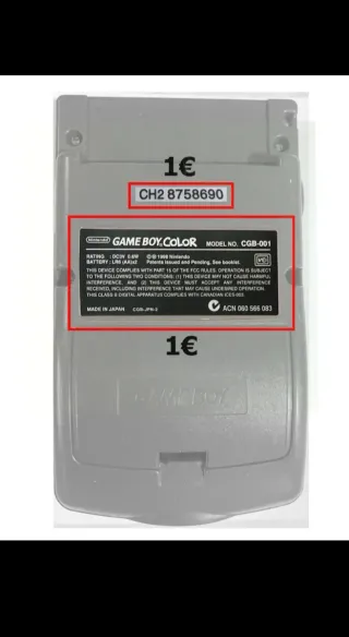 Tapa Game Boy Color Azul