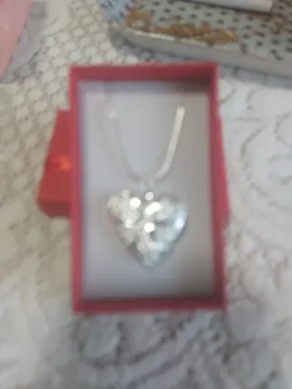 Collar Corazón Portaretrato Plata