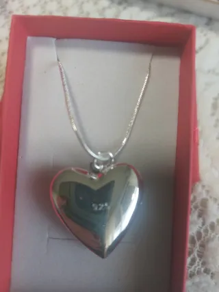 Collar Corazón Portaretrato Plata