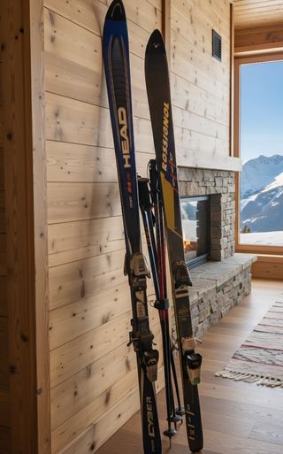 Esquís y bastones Head y Rossignol