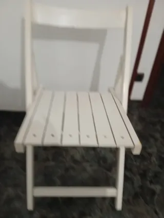 Silla plegable de madera Blanca con funda amarilla